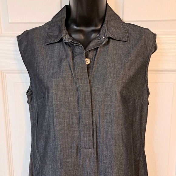 Calvin Klein Dark Gray Sleeveless Shift Dress - Picture 2 of 9